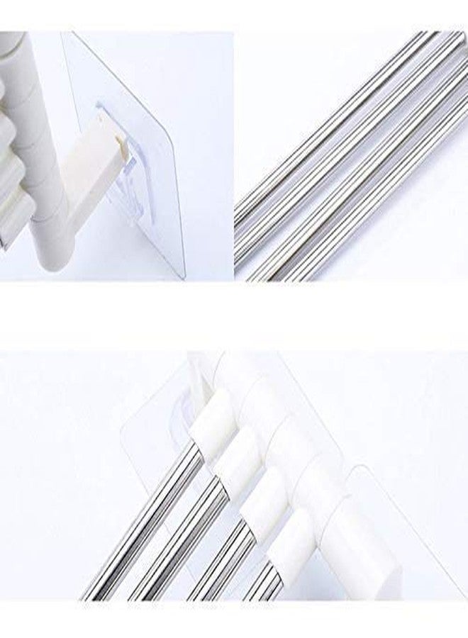 توب هافين رف مناشف من الفولاذ المقاوم للصدأ من توبهافن، 4 قضبان، مع وسادات لاصقة للتثبيت على الحائط، مناسب للمطبخ والحمام. - Image 2